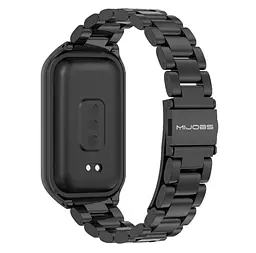 Металевий ремінець Mijobs для фітнес браслета Xiaomi Mi Smart Band 8 Active Black - мініатюра 3