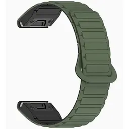 Ремінець DK CDK для Garmin D2 Bravo 26mm Silicone Shaped Magnetic Band 2 шт. (019625) (green / black) - мініатюра 2