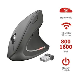 Комп'ютерна миша Trust Verto Ergonomic WL чорний teh0014063 - мініатюра 7