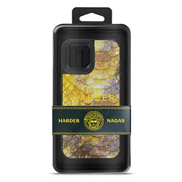 Кожаный чехол для Apple iPhone 15, Harder Nagas, желтый, термополиуретан ТПУ + экокожа с имитацией кожи Наги, панель, защита корпуса, противоударный, микрофибра, рамка вокруг камеры, защита всего корпуса, (ARM76731) - мініатюра 3