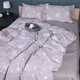 Наволочка MirSon Поплін 00-3 Grey Dandelions 50х50 см сіра (2200009701603) - мініатюра 5