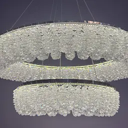 Підвісна кришталева LED-люстра для вітальні Linisoln 7903-60×40 140 Вт хром із димером до 20 м2 - мініатюра 4