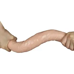 Двосторонній фалоімітатор тілесний King-Sized Realistic Slim Ultra Double Dildo 17 дюймів - мініатюра 2
