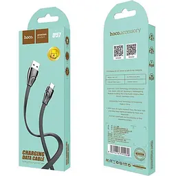 USB Cable Hoco U57 Twisting MicroUSB Black 1.2m - мініатюра 2