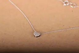 Підвіска серце з білого золота на ланцюжку P-0050