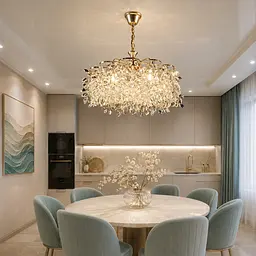 Підвісна кришталева люстра Splendid Ray L2937/6 (FGD), золото, 6 ламп E27, від 10-18 м²