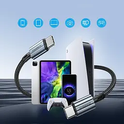 Кабель USB 2.0 Type-C M-M, 1,2 м, 60W обплетення, чорний Choetech - мініатюра 3