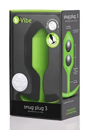Анальна пробка B-Vibe Snug Plug 3, 12.7 см (зелений) - мініатюра 5
