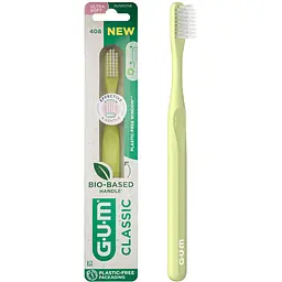 Зубна щітка GUM Classic Bio-Based Handle компактна ультра м'яка світло-зелена