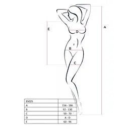 Бодістокінг Passion BS025 white, сукня-сітка, спущене плече, довгий рукав - мініатюра 3
