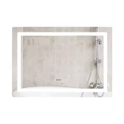 Дзеркало Qtap Mideya 1000x700 з LED-підсвічуванням Touch, з антизапотіванням, з годинником, диммером яскравості QT2078NCF10070W