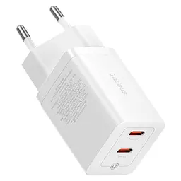 Блок зарядний пристрій Baseus GaN5 Pro Wall charger 2 Type-C 40 W (CCGP180102) білий - мініатюра 2
