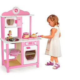 Дитяча кухня Viga Toys з дерева біло-рожева (50111) - мініатюра 2