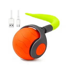 Інтерактивний бігаючий розумний м'ячик Idea для котів та собак USB Type-C з хвостиком 