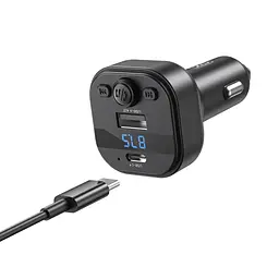 FM модулятор XO BCC18 USB-A OTG/USB-C Black (BCC18.black) - мініатюра 2