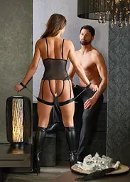 Боді Cottelli Bondage otwarte S (чорний) - мініатюра 20