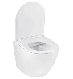 Унітаз підвісний безобідковий Kroner Harz WHI493736 RIMLESS з сидінням Slim Duroplast / Soft-close / Quick relase (KH493736WHIR) (CV029609) - мініатюра 2