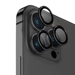 Захисне скло Metal Classic на камеру (у упак.) для Apple iPhone 14 Pro (6.1) / 14 Pro Max (6.7) Чорний / Midnight - мініатюра 2