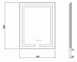 Дзеркало Qtap Mideya (DC-F936) 500х800 QT2078F936W - мініатюра 9