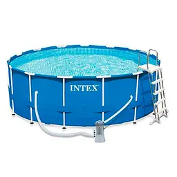 Каркасний басейн Intex 457x122 см (фільтр-насос сходи тент) 28242