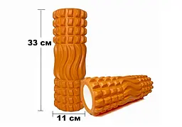 Масажний ролик Wavyspines 33 см Помаранчевий EasyFit fit0024929