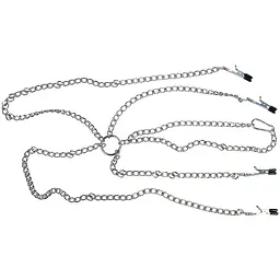 Затискачі для сосків з ланцюжком Fetish Collection сріблястий