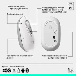 Мишка Logitech POP Mouse With Emoji Bluetooth Off-White (910-007411) - мініатюра 6