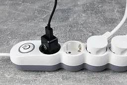 Подовжувач мережевий 5 розеток 3 метри 2E Plus Power Extension 5 Type F 3m 10A White-Grey - мініатюра 5