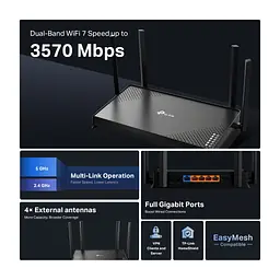 Маршрутизатор TP-Link Archer BE220 (ARCHER-BE220) - мініатюра 5