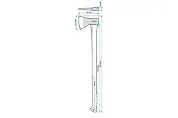 Сокира колун Intertool 1250 г x 900мм довга ручка фібергласс HT-0264 - мініатюра 5