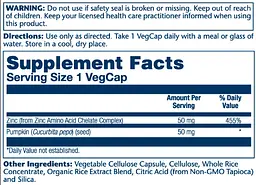 Цинк хелат, Zinc 50mg - 100 vcaps - мініатюра 2