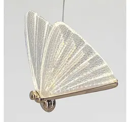 Дизайнерський золотий LED світильник-підвіс Artlight 5052/1LGD з двома джерелами світла та пластиковим плафоном - мініатюра 4