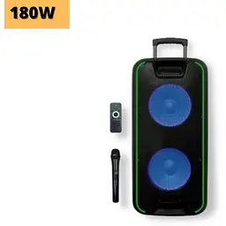 Акумуляторна акустична система XPRO GT-6067 колонка валіза 180Вт USB SD FM радіо Bluetooth 2 мікрофони ДУ (MER-14865) - мініатюра 2