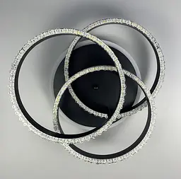 LED світильник чорний на 3 кільця з хромованою смужкою d30 см Line.F A 55063/3С RGB BK+CR - мініатюра 5