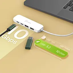 USB-Хаб j5create JCH342EW-N USB-C на 2 USB-A/2 USB-C, білий (JCH342EW-N) - мініатюра 6