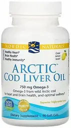Риб'ячий жир з печінки тріски Nordic Naturals Cod Liver Oil 1000 мг 90 капсул Лимон