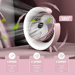 Міні вентилятор USB настільний акумуляторний з RGB підсвічуванням - мініатюра 7