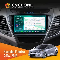 Штатна магнітола Hyundai Elantra 2014-2016 Cyclone C9-013 4x64 DSP 4G Cyclone (НФ-00007254)
