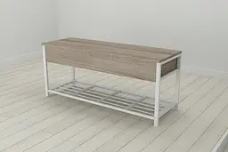 Банкетка з ящиком Ferrum-decor Дрейк 2 550x1200x400 метал Білий ДСП Сонома Трюфель 16 мм (FRD-103077) - мініатюра 2