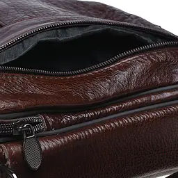 Чоловіча сумка Borsa Leather K18450 23x20x6 см Коричневий (10843) - мініатюра 6