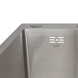 Кухонна мийка інтегрована Lidz Handmade H6350R крило праворуч (LDH6350BRUR45587) Brushed Steel 3,0/1,0 мм, Нержавіюча сталь - мініатюра 4