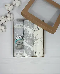 Набір пелюшок a.l.babybox Пір'ячка 50х80/100х80 см 3 шт. Сірий (NA 18168562)