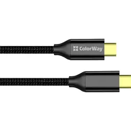 Дата кабель USB-C to USB-C 1.0m USB3.2 (20Gbps 4K PD100W) Gen2 5А black ColorWay (CW-CBPDCC062-BK) - мініатюра 2