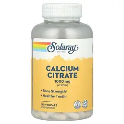 Вітаміни та мінерали Solaray Calcium Citrate 1000 mg, 120 вегакапсул