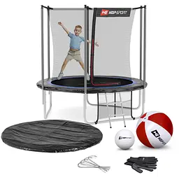Батут Hop-Sport 8ft (244см) чорно-синій з внутрішньою сіткою - мініатюра 4