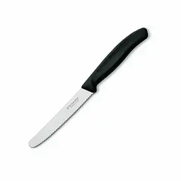Кухонний ніж Victorinox SwissClassic для овочів 11 см, хвилясте лезо, чорний (6.7833)