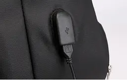 Сумка рюкзак трансформер для ноутбука 15,6" протиударний з USB та кодовим замком Digital Чорний (IBN035B) - мініатюра 6