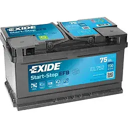 Автомобільний акумулятор EXIDE Start-Stop EFB 6СТ-75Ah АзЕ 730A (EN) EL752 - мініатюра 2