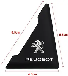 Захист кутів дверей Peugeot 2 шт Гумові 45х58х47 мм на скотчі Чорні Посилені (протиударні чохли від сколів) - мініатюра 2