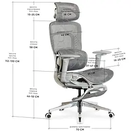 Крісло Mealux M10 Air Massage з масажним ефектом Grey (HF-M10 M/G) - мініатюра 2